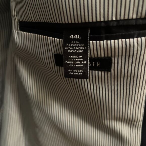 Van Heusen Flex Blazer 44L Men Navy Blue Sport Coat Jacket - Picture 3 of 3